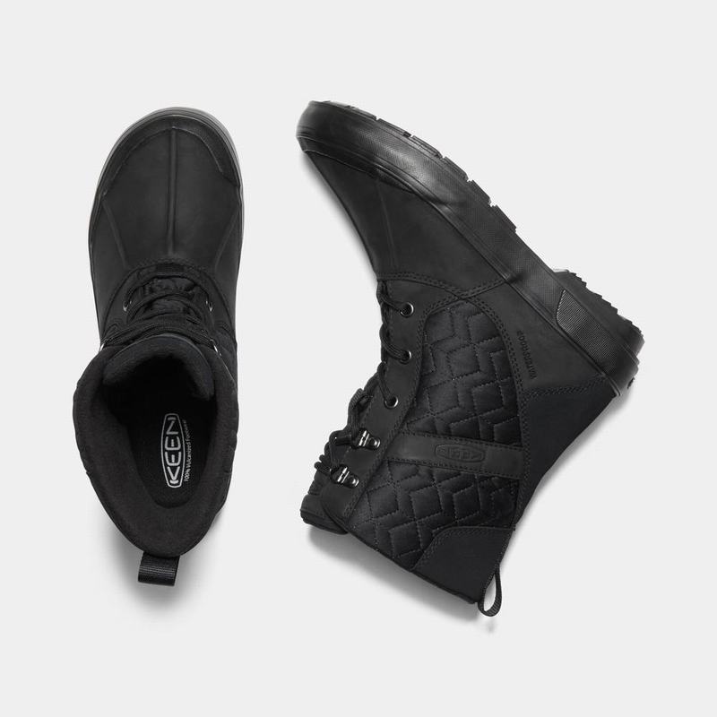 Keen Elsa II Waterproof Quilted Womens Winter Boots Black Stockists NZ (7516-LYCXS)